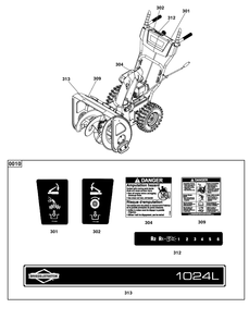 Part Location Diagram of 84007643 Briggs and Stratton Decal, Kit